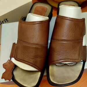 Dafulin Womens Leather Sandals Platform Brown Size 5, EU 35. Brand New With Tags